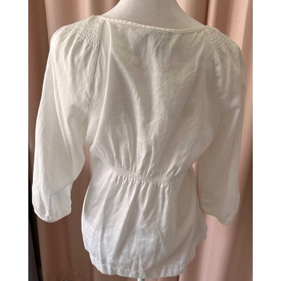 Ann Taylor white with silver sequin detail blouse size 6 - Picture 4 of 6